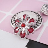 20MM design snap silver plated with red Rhinestone KC5503 snaps jewelry