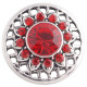 20MM round snap Antique Silver Plated with red Rhinestone  KC8684