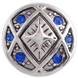 20MM design snap silver Antique plated with blue rhinestone KC5278 snaps jewelry