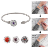 1 buttons snap sliver copper bracelet fit 12MM snaps jewelry KS1192-S