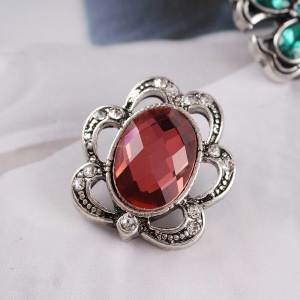 20MM snap Antique Silver plated with red  Rhinestones KC6234 snaps jewelry