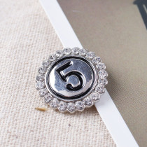 20MM NO.5 snap Silver Plated with  rhinestone KB7148 snaps jewelry