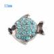 12MM Fish snap Silver Plated with blue Rhinestone KS9620-S snaps jewelry