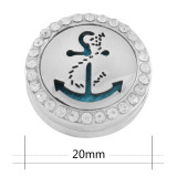 22mm white alloy anchor Aromatherapy/Essential Oil Diffuser Perfume Locket snap with 1pc 15mm discs as gift