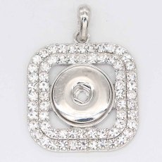 snap sliver Pendant with Rhinestone fit 20MM snaps style jewelry KC0457