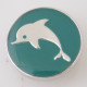 20MM Dolphin snap Silver Plated with Enamel KB6241 cyan green