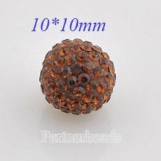 10mm Brown STELLUX Austrian crystal ball beads