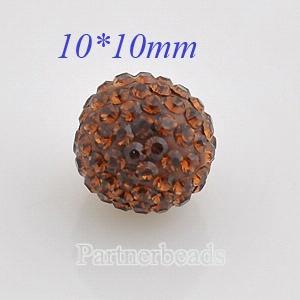 10mm Brown STELLUX Austrian crystal ball beads