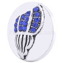 20MM Conch snap Silver Plated with blue Rhinestones KC6153 snaps jewelry