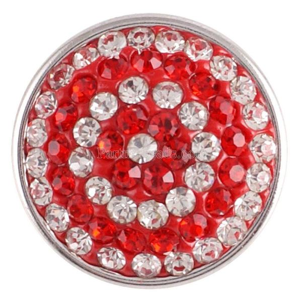 snaps button with red  rhinestone KC2737 snaps jewelry