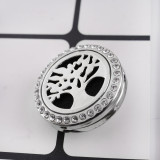 25mm white alloy Life Tree Aromatherapy/Essential Oil Diffuser Perfume Locket snap with 1pc mix color discs as gift