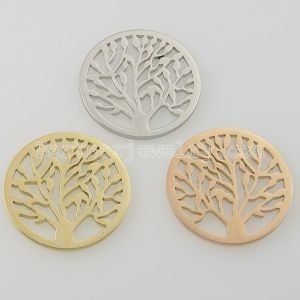 33MM stainless steel coin charms fit  jewelry size tree