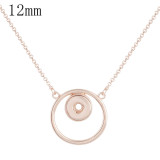 Rose Gold  Necklace with 45CM chain KS1165-S fit 12mm snaps jewelry