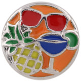 20MM vacation round snap silver plated with multicolor Enamel KC7383 interchangeable snaps jewelry