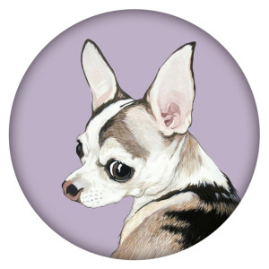 20MM dog Painted enamel metal C5453 print snaps jewelry