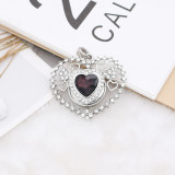 20MM love design snap Silver Plated with purple rhinestone KC9921 snaps jewelry