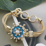 20MM design snap gold Plated with pearl and enamel KC9865 snaps jewelry