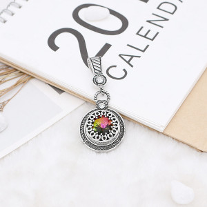 20MM design snap Silver Plated with  rhinestone KC9925 opal yellow