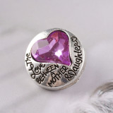 20MM Love snap Silver Plated with purple Rhinestone KC6130 snaps jewelry