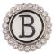 20MM English alphabet-B snap Antique silver  plated with  Rhinestones KC8531 snaps jewelry