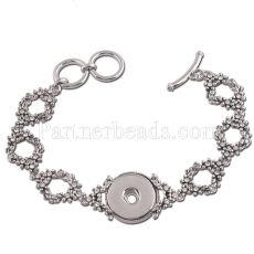 High Quality metal bracelet 22CM fit snaps chunks 1 buttons snaps