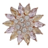 20MM design snap rose-gold plated with purple rhinestone KC7575 snaps jewelry