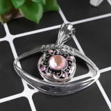 20MM Flower snap Antique silver plated DS5023 with pink Rhinestone interchangeable snaps jewelry