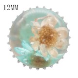 15MM Glossy Spherical Dry Flowers snap fit 12MM small system KS7024-S snaps jewelry