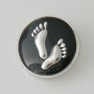 20MM Footprint  snap Antique Silver Plated with black Enamel KB5057 snaps jewelry