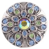 20MM design snap silver Antique plated with blue rhinestone KC5316 snaps jewelry