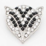 20MM The fox snap sliver Plated with  rhinestones  KC6709 snaps jewelry