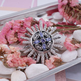 20MM design snap silver Antique plated with purple rhinestone KC5254 snaps jewelry
