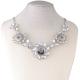 45CM 3 buttons  metal necklace with clear Rhinestone KC0602 snap necklace jewelry