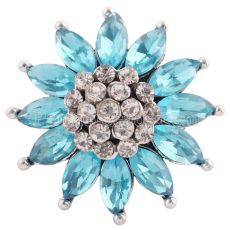 20MM design snap silver Plated with blue Rhinestones KC8970 snaps jewelry