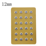 Display of 24 pieces PU leather yellow type for 12MM snaps chunks