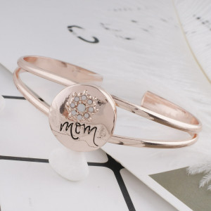 20MM mother Rose Gold Plated with white rhinestone KC7538 snaps jewelry