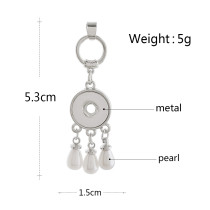 snap sliver Pendant with pearl fit 12MM snaps style jewelry KS1226-S