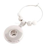 Wine charms silver plated with small beads KC0930 fit snaps style 18mm snaps jewelry