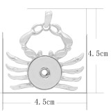 Crab snap sliver Pendant with  fit 20MM snaps style jewelry KC0443