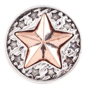 20MM Stars snap Rose Gold and silver Plated KC6098 snaps jewelry