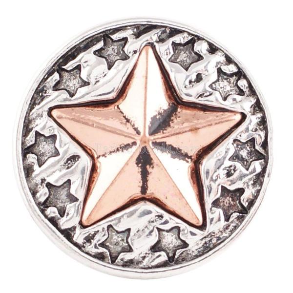 20MM Stars snap Rose Gold and silver Plated KC6098 snaps jewelry
