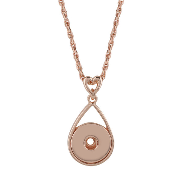 Pendant of rhinestone Rose Gold  Necklace with 45CM chain KC1038 snaps jewelry