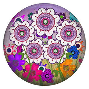 20MM flower Painted enamel metal C5226 print  purple