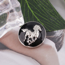 20MM Horse snap Silver Plated with Enamel KB6141 snaps jewelry