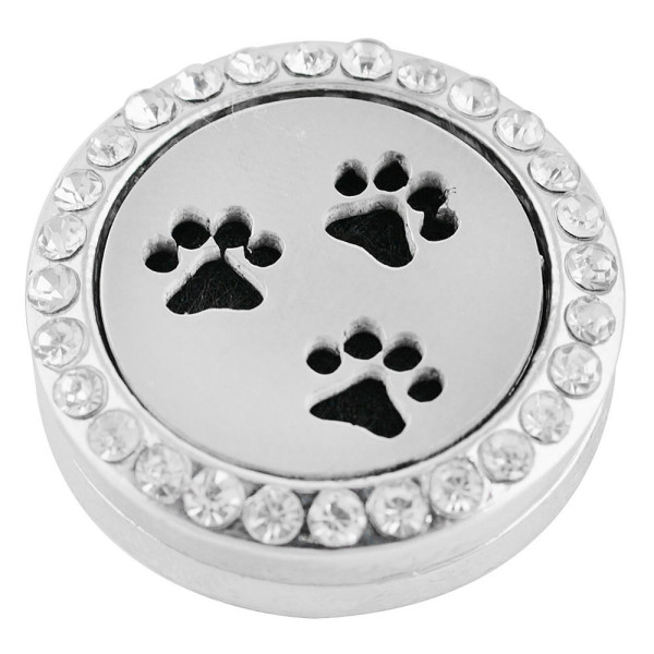 22mm white alloy Paw  Aromatherapy/Essential Oil Diffuser Perfume Locket snap with 1pc 15mm  discs as gift