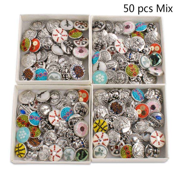 50pcs/lot Snap buttons 20mm Cheap types Level Mix types MixMix colors