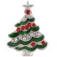 20MM christmas tree snap silver plated with Rhinestone and green Enamel KC7377 interchangeable snaps jewelry