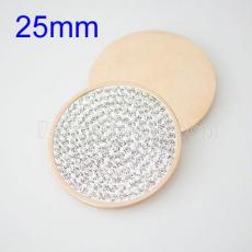 25MM Stainless steel coin disc with rhinestone