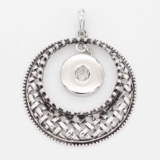 snap sliver Pendant with  fit 20MM snaps style jewelry KC0438