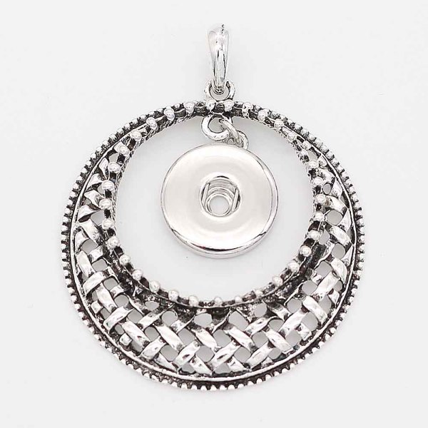 snap sliver Pendant with  fit 20MM snaps style jewelry KC0438